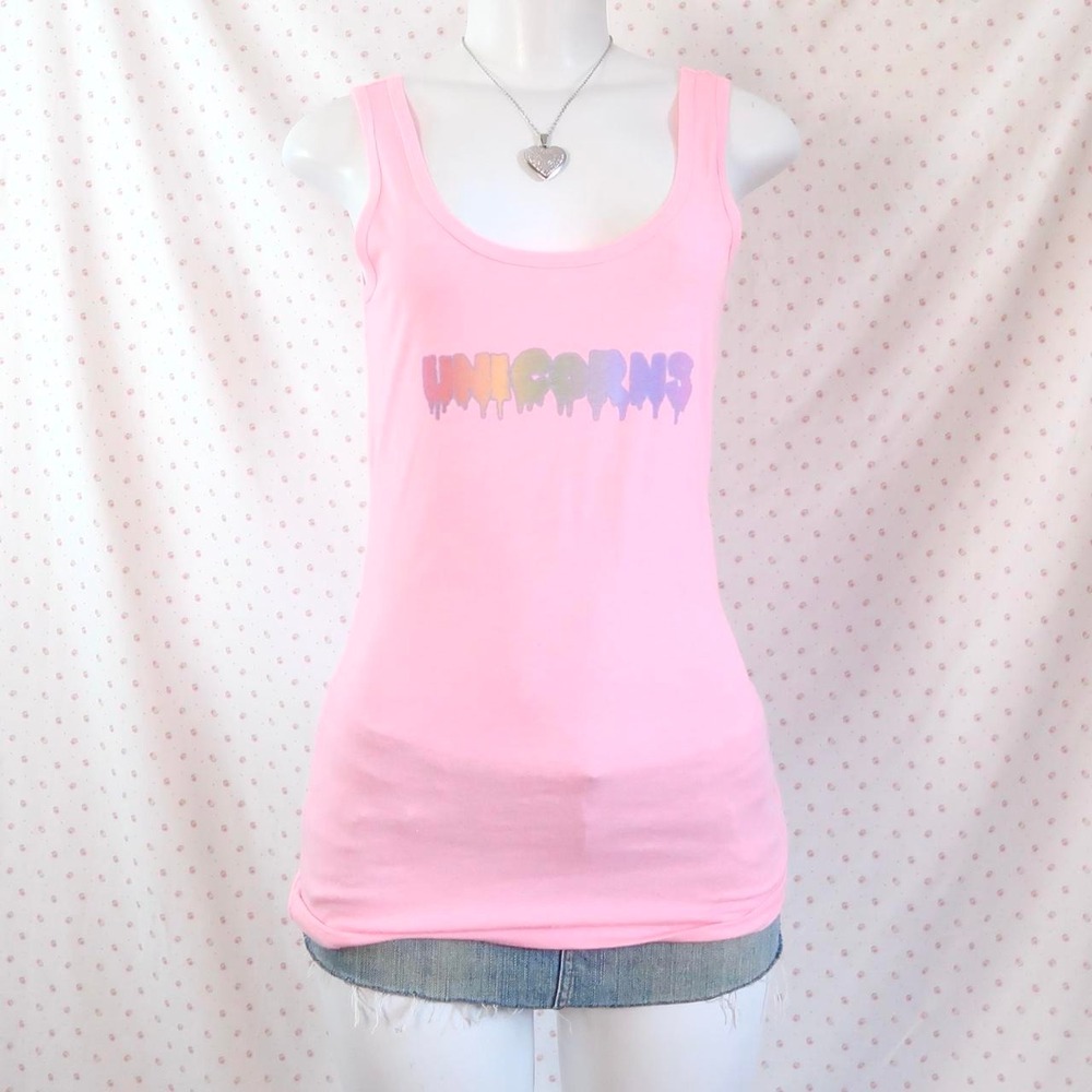 unicorns pink y2k tank